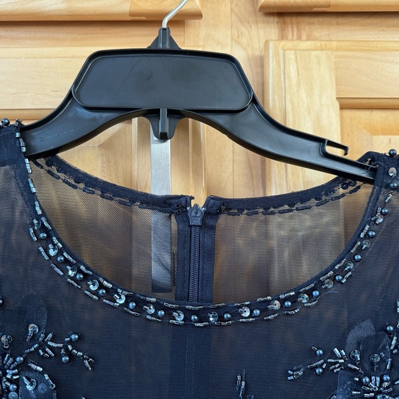 XSCAPE Women’s Navy Dress Beaded Empire-Waist Formal Gown Plus Size 14W -DISPLAY - Picture 12 of 12